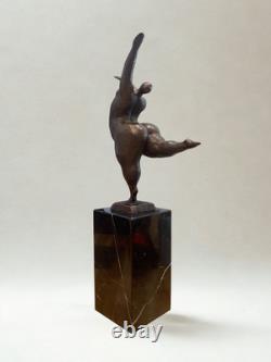 Bronze sculpture after Milo Dancer Modern art Marble base 33cm