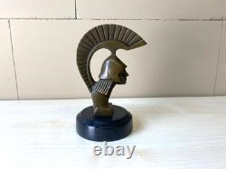 Bronze sculpture car mascot Spartan Art Deco after Darel