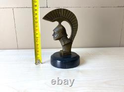 Bronze sculpture car mascot Spartan Art Deco after Darel