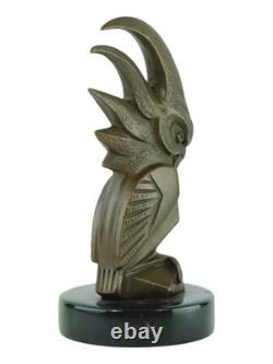 Bronze sculpture car mascot cockatoo Art Deco after E. Bourcart