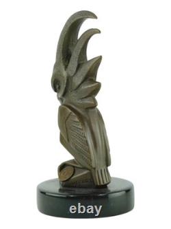 Bronze sculpture car mascot cockatoo Art Deco after E. Bourcart