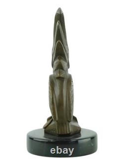 Bronze sculpture car mascot cockatoo Art Deco after E. Bourcart
