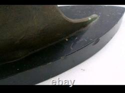 Bronze sculpture signed Elise Guy Art Deco Seagull in Full Flight in front of a Sail