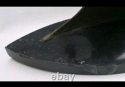 Bronze sculpture signed Elise Guy Art Deco Seagull in Full Flight in front of a Sail