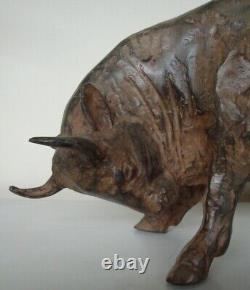 Bull Animal Sculpture in Corrida Bullfighting Style Art Deco Style Art