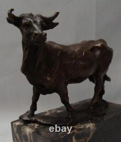 Bull Statue Sculpture Animal Style Art Deco Art Nouveau Bronze Massive