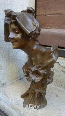 Bust Of Young Woman Art-new Signed And Stamp