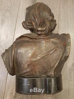 Bust 'la Forez' In Bronze, Signed Madrassi Art Nouveau C. 1910