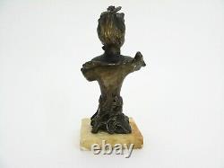 Bust of a young woman, bronze, art nouveau