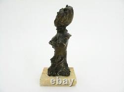 Bust of a young woman, bronze, art nouveau