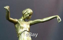 C 1925 P. Laurel Rare Statue Sculpture Art Nouveau Dancer Bronze 4.3kg43cm