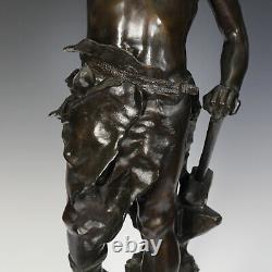 C. Marioton The Work Sculpture In Bronze 1890 France Art Nouveau 83 cm