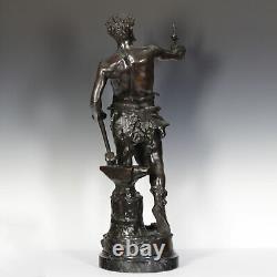 C. Marioton The Work Sculpture In Bronze 1890 France Art Nouveau 83 cm