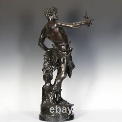 C. Marioton The Work Sculpture In Bronze 1890 France Art Nouveau 83 cm