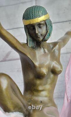 C. Mirval Solid Bronze Sculpture. Abstract Art Deco Modern Marble Statue Deal