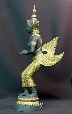 C N1 Art Asie Statuette Bronze Statue Dancer Indonesia Golden Costume 3.3kg48cm