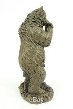 Cast Iron Metal Bronze Like Bear Grizzly Sculpture Animal Figurine Art Deco Statue