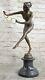 Chairwoman Female Acrobat Magician Bronze Sculpture Marble Statue Art Decor