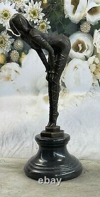 Chiparus Signed Rare Bronze Sculpture Art Deco Dancer Font Figure