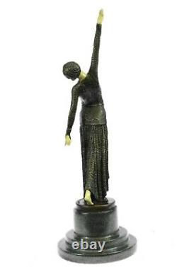 Chiparus Ventre Bronze Dancer Marble Sculpture Statue Hot Figure Art Deco