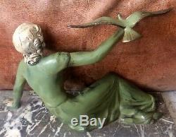 Chryselephantine Art Deco 1930 Limousin Sculpture Regulates Patina Bronze Marble