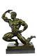 Classic Male Muscle Chair Figurine Bronze Art Deco Statue