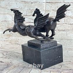 Classic Pure Bronze Marble Abstract Horse Art Sculpture Figurine Decor