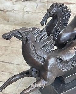 Classic Pure Bronze Marble Abstract Horse Art Sculpture Figurine Decor