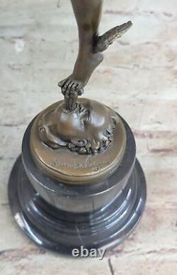 Classical Bronze Statue of Flying Mercury - Religious Mythical Art Sculpture on X Base