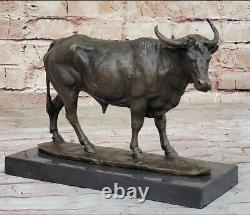 Collection of Copper Bronze Cow Bull Sculpture Statue Deco Art 10 Inches Long
