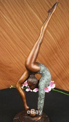 Collector Edition Sol Child Gymnast Bronze Sculpture Art Deco Sports Lrg