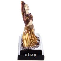 Coloured Art Deco bronze figure dancer signed by artist Demetre Chiparus