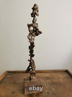 Contemporary Art Abstract Sculpture Bronze Brown Patina Abstract Dlg Giacometti