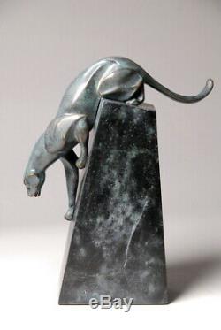 Contemporary Art Cheetah Superb Sculpture By Milo Bronze Free Shipping