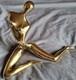 Contemporary Art Gold-plated Bronze Sculpture Nude Woman Stylized Michel Ilhat 1999