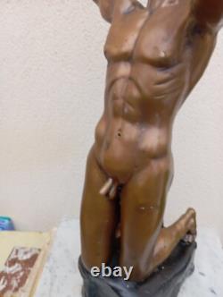Contemporary Bronze Art. Bronze Nude Man Height 62 CM