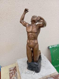Contemporary Bronze Art. Bronze Nude Man Height 62 CM