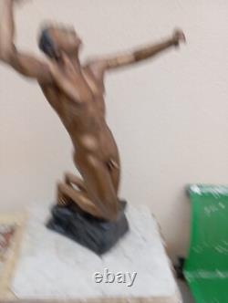 Contemporary Bronze Art. Bronze Nude Man Height 62 CM