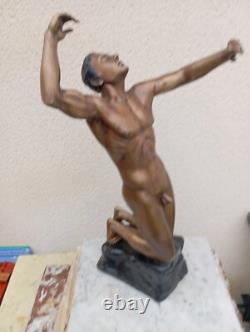 Contemporary Bronze Art. Bronze Nude Man Height 62 CM
