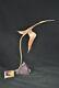 Copper Sculpture Stork Art Deco Base Marble Bronze Hispano Suiza