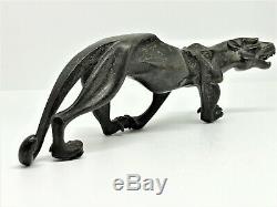 Cubist Sculpture In Bronze Panther / Pumas Art Deco. (lion, Leopard, Tiger.)