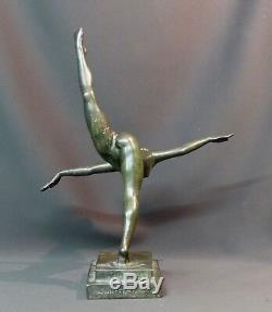 D 1930 Beautiful Bronze Sculpture Botinelly 37cm3.4kg Susse Art Deco Dancer Paris