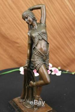 D H Chiparus Bronze Statue Huge Long Gypsy Belly Dancer Cast Iron Sculpture Art