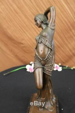 D H Chiparus Bronze Statue Huge Long Gypsy Belly Dancer Cast Iron Sculpture Art