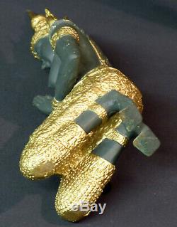 D N2 Art Asia Bronze Statue Statuette Dancer Indonesia Suit Golden 2.2kg34cm