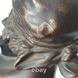 DEFECT sculpture 40 cm bronze Edouard Drouot Art Nouveau scribe allegory poetry