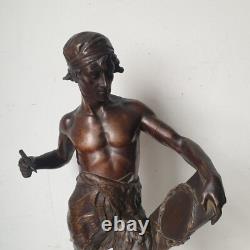 DEFECT sculpture 40 cm bronze Edouard Drouot Art Nouveau scribe allegory poetry