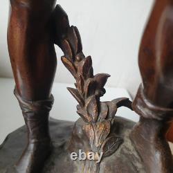 DEFECT sculpture 40 cm bronze Edouard Drouot Art Nouveau scribe allegory poetry