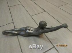 Deco Bronze Statue Sculpture Art Crommee Naked Woman, 35 CM