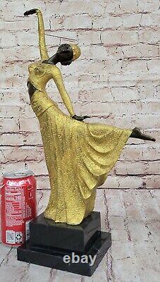 Demetre Chiparus Bronze Egyptian Dancer Sculpture Cast Art Nouveau Style